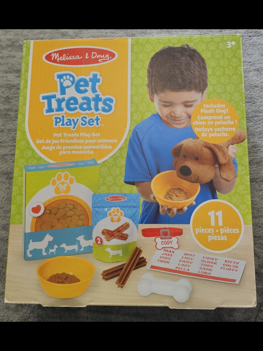 Melissa & Doug Pet Treats Play Set, Plush Dog Included, 3+ NIB